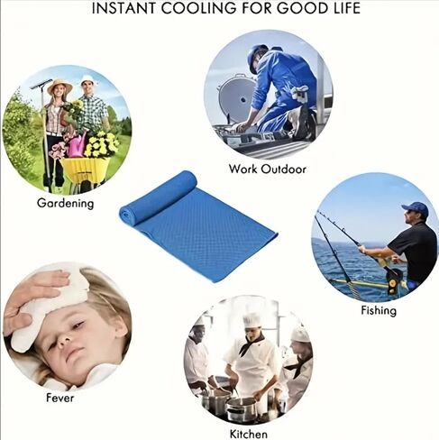 Cooling Towel for Men & Women, Neck and Face UV Protection, Quick Drying Absorbent Sport Workout Camping, Cycling, Running, Hiking, Yoga Cooling Towel, Cooling Neck Wrap (Light Blue) in Saudi Arabia