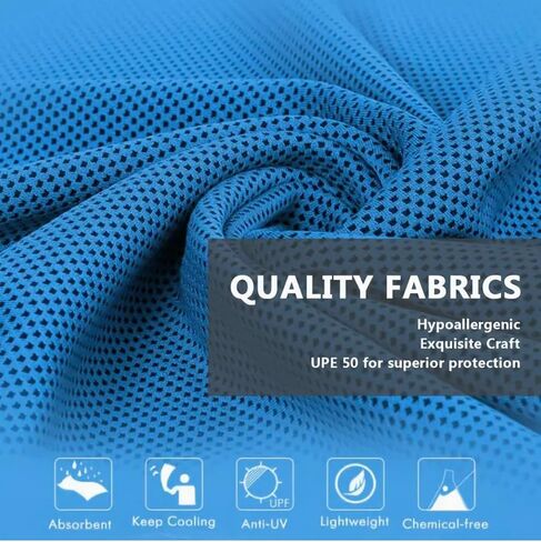 Cooling Towel for Men & Women, Neck and Face UV Protection, Quick Drying Absorbent Sport Workout Camping, Cycling, Running, Hiking, Yoga Cooling Towel, Cooling Neck Wrap (Light Blue) in Saudi Arabia