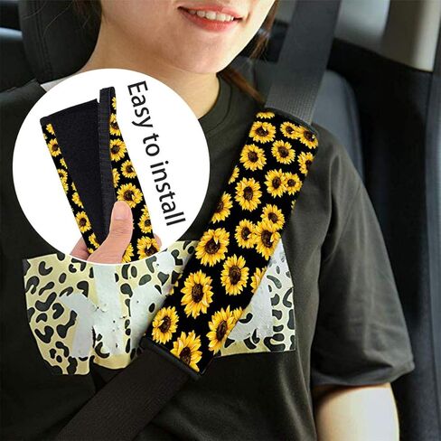 واقي مقاعد السيارات بطبعة جمجمة وردية أرجوانية قطعتين مع غطاء عجلة القيادة، وأغطية حزام الأمان، وغطاء وحدة التحكم المركزية لمسند الذراع، وإكسسوارات السيارة الناعمة غير القابلة للانزلاق هدايا للنساء in Kuwait