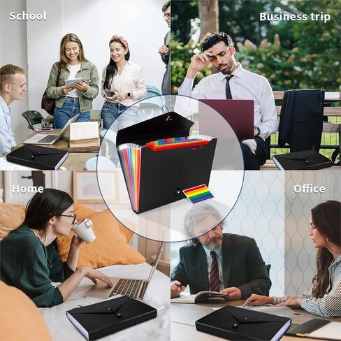 منظم ملفات الأكورديون، منظم ملفات موسع بـ 13 جيبًا، منظم إيصالات الورق بحجم حرف A4، مجلد ملفات أكورديون للفصول الدراسية والمنزل والمكتب والسفر in Kuwait