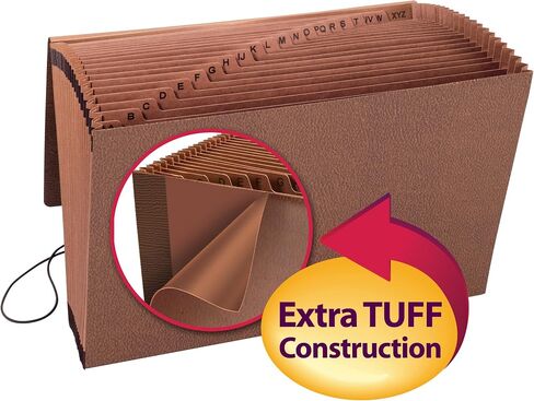 ملف موسع Smead TUFF، 21 جيبًا، أبجديًا (A-Z)، قفل بقلاب وحبل، حجم قانوني، Redrope (70320) in Saudi Arabia