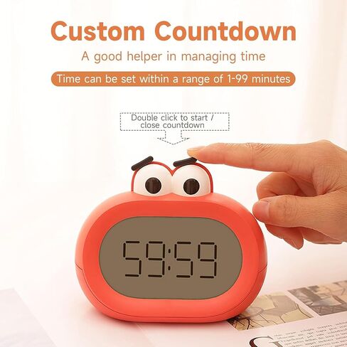 Kids Alarm Clock, Digital Alarm Clock for Bedrooms, 3 Alarms Loud Clock, Cute Night Light Clock with USB Charger, Dimmable, Timer, Snooze Funny Clock for Kids in Saudi Arabia