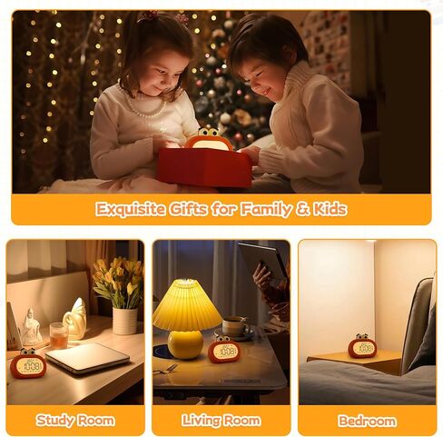 Kids Alarm Clock, Digital Alarm Clock for Bedrooms, 3 Alarms Loud Clock, Cute Night Light Clock with USB Charger, Dimmable, Timer, Snooze Funny Clock for Kids in Saudi Arabia