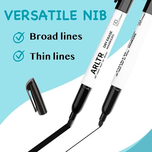 مجموعة أقلام التحديد الجافة للمسح، 108 عبوة من أقلام التحديد للسبورة البيضاء السوداء مع طرف إزميل، علامات مسح جافة منخفضة الرائحة للمدرسة والمكتب والمنزل in Kuwait