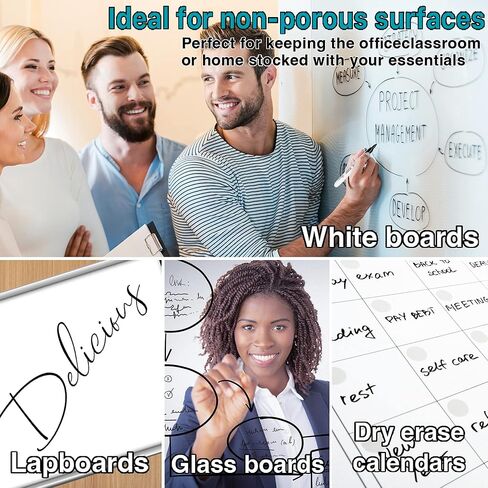 مجموعة أقلام التحديد الجافة للمسح، 108 عبوة من أقلام التحديد للسبورة البيضاء السوداء مع طرف إزميل، علامات مسح جافة منخفضة الرائحة للمدرسة والمكتب والمنزل in Kuwait