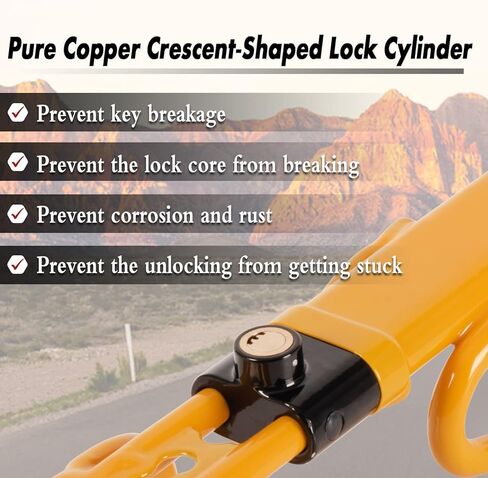 قفل عجلة القيادة، جهاز مضاد للسرقة شديد التحمل، مشبك بطول قابل للتعديل، أقفال خطافية مزدوجة لمعظم السيارات والشاحنات وسيارات الدفع الرباعي in Kuwait