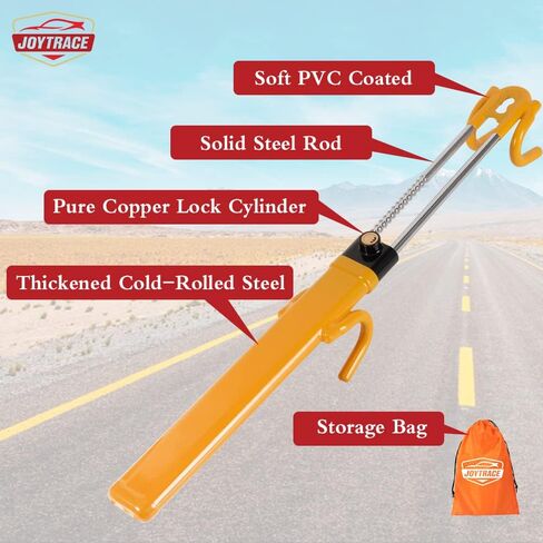 قفل عجلة القيادة، جهاز مضاد للسرقة شديد التحمل، مشبك بطول قابل للتعديل، أقفال خطافية مزدوجة لمعظم السيارات والشاحنات وسيارات الدفع الرباعي in Kuwait