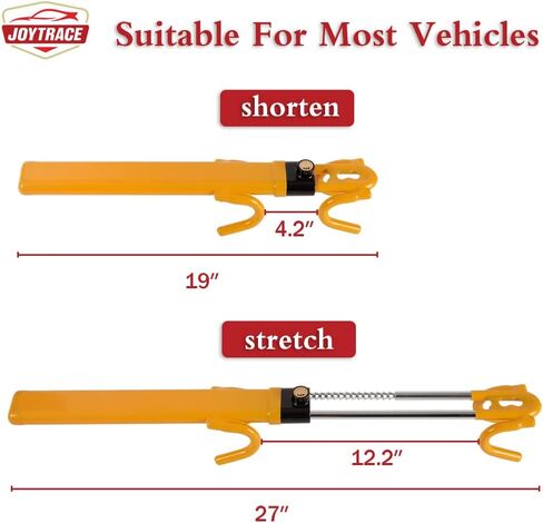 قفل عجلة القيادة، جهاز مضاد للسرقة شديد التحمل، مشبك بطول قابل للتعديل، أقفال خطافية مزدوجة لمعظم السيارات والشاحنات وسيارات الدفع الرباعي in Kuwait