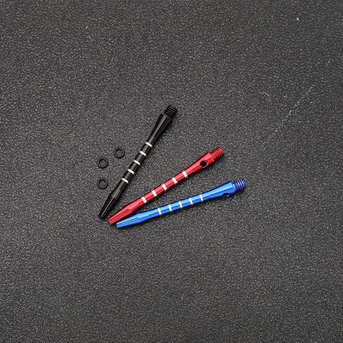 Create idea 12PCS Dart Shafts with Rubber O-Rings 48mm Standard 2BA Thread Harrow Stems Aluminum Dart Pole Rod in Black Red Blue Includes 4PCS Each Colour in Saudi Arabia