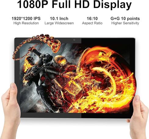 تابلت 10.1 بوصة مع لوحة مفاتيح، 2 في 1 أندرويد 12 تابلت 128 ذاكرة وصول عشوائي 4 جيجابايت، شاشة IPS 1920 × 1200، بطارية 7000 مللي أمبير، معالج ثماني النواة، كاميرا مزدوجة، 2.4 جيجا + 5 جيجا واي فاي، بلوتوث، نظام تحديد المواقع، قلم (جسم معدني) in Kuwait