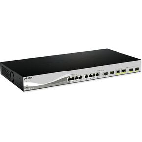 D-Link Ethernet Switch, 10 12 Port Gigabit Managed Web Smart Switch w/ 2 RJ45 SFP+ Combo Ports Network Internet (DXS-1210-12SC), Black/Gray