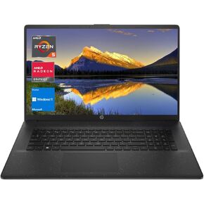 HP 2023 17 Laptop, 17.3" FHD Display, AMD Ryzen 5 7530U Processor (Beat i7-1165G7), 32GB RAM, 2TB PCIe SSD, Webcam, HDMI, Wi-Fi 6, Bluetooth, Windows 11 Home, Black