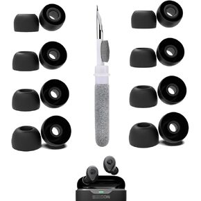 [8 Pairs] Replacement Ear Tips for Raycon Everyday Earbuds (2024 Edition), with 3 in 1 Cleaner Kit, Silicone Ear Tips (XS/S/M/L)