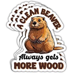 3Pcs A Clean Beaver Always Get More Wood Sticker Funny Beaver Stickers and Decals Clean Beaver Wood Decal a Clean Beaver Sarcastic Adult Humor Gift for Laptop Bottle Phone Car Hard Hat 3"x3"