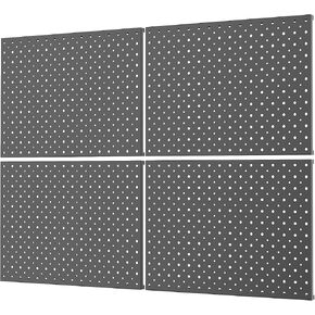 4 عبوات 12 "X16" لوحات Pegboard المعدنية للمرآب ، Pegboard منظم الأدوات لثبات Pegboard - متوافقة مع 1/8 "و 1/4" الخطافات (رمادي)