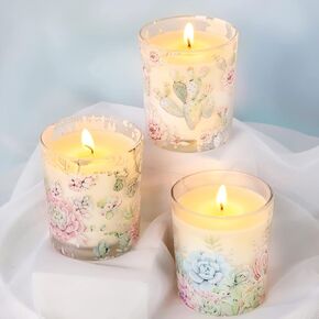 Scented Candles 6 Pack Natural Soy Wax Scented Ocean Themed Glass Jar Candle with Wooden Lid Aromatherapy Candle Gifts Set Home Decor Anniversary Birthday Christmas Mother Valentine's Day