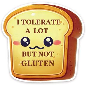 Gluten Intolerant Stickers 60 Pieces | Laptop Sticker | Water Bottle Sticker | Funny Sticker | Cute Sticker | Meme Sticker | 3"