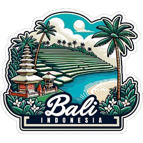 Bali Indonesia Sticker 4 Inch - Waterproof Vinyl Decal for Laptop Water Bottle Car Tumbler - Durable Aesthetic Long-Lasting Stickers for Adults ID44990