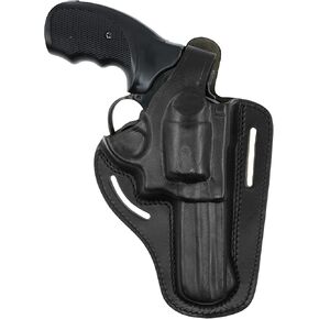 357 Magnum Holster, 2 Slot Pancake OWB Leather Gun Holster Thumb Break Handmade!