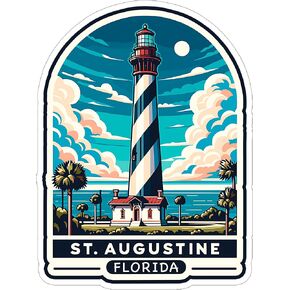 St. Augustine Florida Sticker 4 Inch - Waterproof Vinyl Decal for Laptop Water Bottle Car Tumbler - Durable Aesthetic Long-Lasting Stickers for Adults ID44990