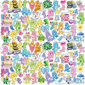 Care Bears Unlock The Magic 50ct Vinyl Large Deluxe Stickers Variety Pack - Laptop, Water Bottle, Scrapbooking, Tablet, Skateboard, Indoor/Outdoor