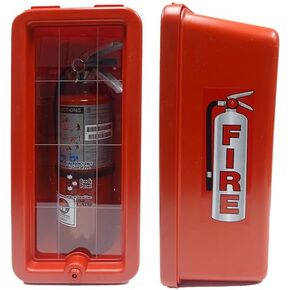 CATO 10551-H Red Plastic Chief Fire Extinguisher Cabinet for 2-1/2 or 5 lb. Extinguisher, with Hammer and Cylinder Lock