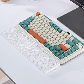 Acrylic Keyboard Wrist Rest Mechanical Keyboards Ergonomic Palm Rest for Computer Keyboard Anti-Slip Base Arc Transparent Wrist Pad for Laptop (14 Inch)