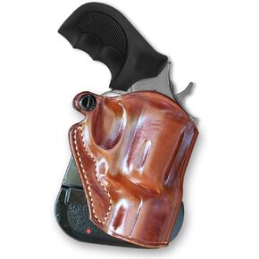 Premium Leather OWB Paddle Holster Open Top Fits EAA Windicator 38 Spl/357 Mag 6-Shot 2'', Right Hand Draw, Brown Color #1520#