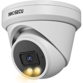 8MP 4K Turret Poe IP كاميرا خارجية ، كاميرا أمنية ضوئية مزدوجة ذكية ، رؤية ليلية ملونة للمراقبة المنزلية ، الميكروفون المدمج ، زاوية عريضة 2.8 ملم 110 درجة ، اكتشاف المركبات البشرية ، IND8BD97S