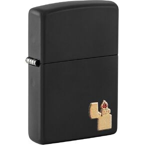Zippo Lighter: Raised Lighter Emblem - Black Matte 81650