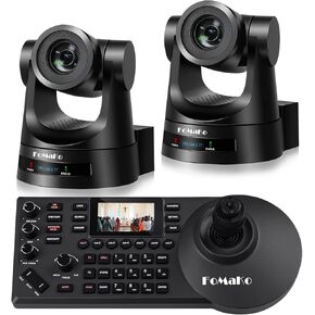 FoMaKo PTZ Camera 30X Optical Zoom HDMI PTZ Bundle with PTZ Controller PoE Keyboard,Contains 3 Items(FMK30SDIx2+KC608)