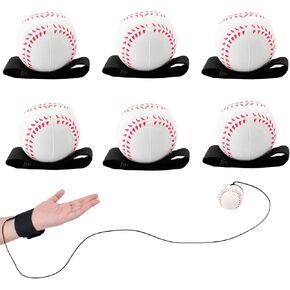 6/12/24 PCS Wrist Return Ball 2.36 inches Rubber Sport Ball with Straps Rebound Ball Return Balls with Strap Retractable Ball Ruing Elastic String Ball Wrist for Teens Adults Wrist Exercise Play