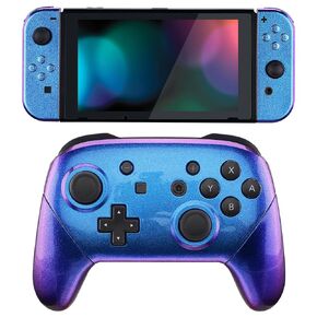 eXtremeRate Chameleon Purple Blue Replacement Full Set Shell for Nintendo Switch & Switch Pro Controller - Console Controller NOT Included