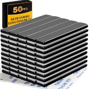 TRYMAG Magnets, 6 Pack Strong Neodymium Bar Magnets with Adhesive Backing, Heavy Duty Rare Earth Magnets Strips Powerful Bar Magnets for Crafts, Fridge, Garage, Kitchen, Science, Office - 40x10x5mm in Kuwait