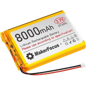 1pcs 3.7V 8000mAh Lithium Polymer Rechargeable Battery with Integrated Protective Board and PH2.0 Plug Compatible with WisBlock Meshtastic, Raspberry Pi UPS (Reversed Polarity)
