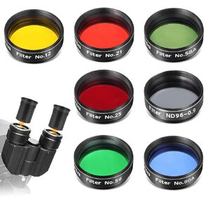 Astromania Stereo Binocular Viewer for Telescopes - Bundle with - Filter Set of 1.25-Inch Seven Telescope Filters