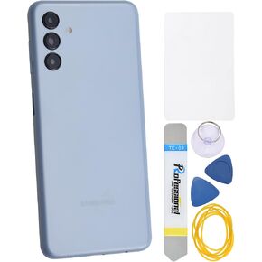 Light Blue Plastic Back Cover Replacement for Samsung Galaxy A13 5G SM-A136U SM-A136W Rear Camera's Frame and Glass Cover Volume Button and Installation Instruction Tool Kit are Include