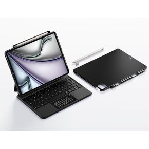 Wireless Magic Keyboard Case + Stylus Pen + Magnetic Case for iPad Air 11" M3&M2, iPad Air 5/4th, iPad Pro 11 inch (4-1st Gen)