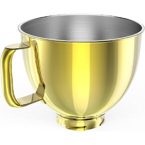 وعاء خلاط من الفولاذ المقاوم للصدأ 7QT متوافق مع خلاطات حامل كيتشن ايد، وعاء خلط كيتشن ايد بديل لخلاط حامل القوس 7 كيو تي مع مقبض وغطاء in Kuwait