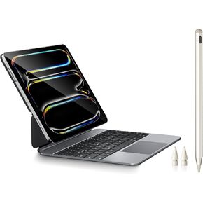 Magic Keyboard Case + Stylus Pen for iPad Air 13" M3&M2, iPad Pro 12.9-inch (6-3rd Gen) - Aluminum Alloy