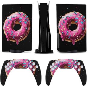 Pink Cartoon Donut for Model 5 Skin Accessories Cover Skins Anime Vinyl Cover Sticker Full Set for Model5 Disc Edition