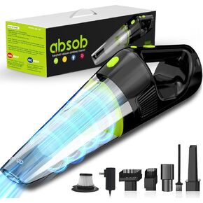 Cordless Handheld Vacuum Portable 10KPa - Lightweight Strong Suction Power Small Hand Car Vacuum Auto Vac Cleaner LED Light, 2 Packs HEPA Filters, Wall Charger, Clean for Home/Car/Pet Hair