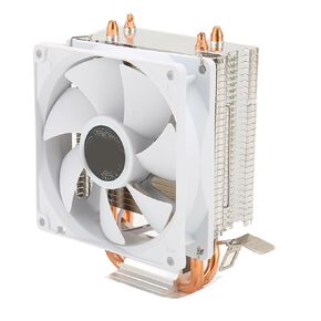 White CPU Air Cooler, 90MM CPU Cooler, Dual Tower 2 Heat Pipes CPU Cooling Fans, Quiet Fan CPU Cooler for Intel 775 1150 1151 1155 1156 1200 1700 1356 1366
