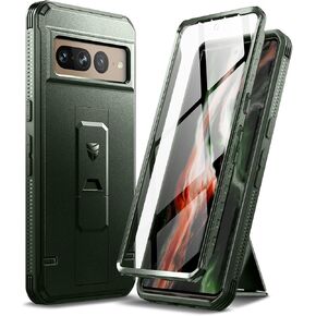 Dexnor Full Body Case for Google Pixel 7 Pro, [Built in Screen Protector and Kickstand] Heavy Duty Military Grade Protection Shockproof Protective Cover for Google Pixel 7 Pro Black