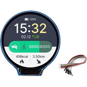 1.28inch Round LCD IPS Display Module for Raspberry Pi 4B/3B+/3B/2B/Zero/Zero W/WH/Zero 2W/2WH, Jetson Nano, STM32, 240×240 Resolution 65K RGB Colors GC9A01 Driver SPI Interface