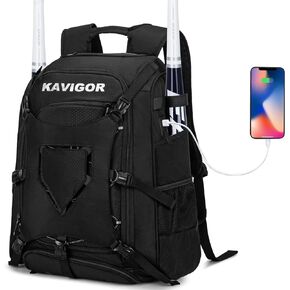 Baseball Bag for Youth and Adult, Softball Backpack 50L Large Capacity, Equipment Backpack with Laptop Compartment and Charge Port
