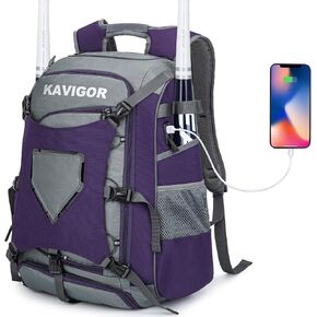 Baseball Bag for Youth and Adult, Softball Backpack 50L Large Capacity, Equipment Backpack with Laptop Compartment and Charge Port in Saudi Arabia