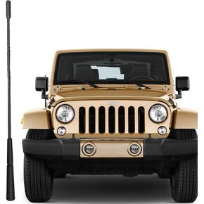 13 Inch Antenna for Jeep Wrangler, Jeep Gladiator, JK JL JT JKU JLU Sahara Rubicon Sport 4xe Willys Mojave Antenna, Flexible Rubber Antenna for Jeep Wrangler (2007-2024), Jeep Gladiator (2007-2024)