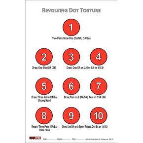 EZ2C Targets Style 26 (50 Count) Double Action (Revolver) Revolving Dot Torture Training Shooting Drill Target Pack (50), Fun Shooting Targets Pistol and handguns, Indoor & Outdoor Range Paper Targets