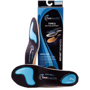 FootScientific® Arches Type 2 (Neutral Support) Orthotic Shoe Insoles, Men’s Size 5-5.5 / Women’s Size 7-7.5 Black, Blue in Kuwait